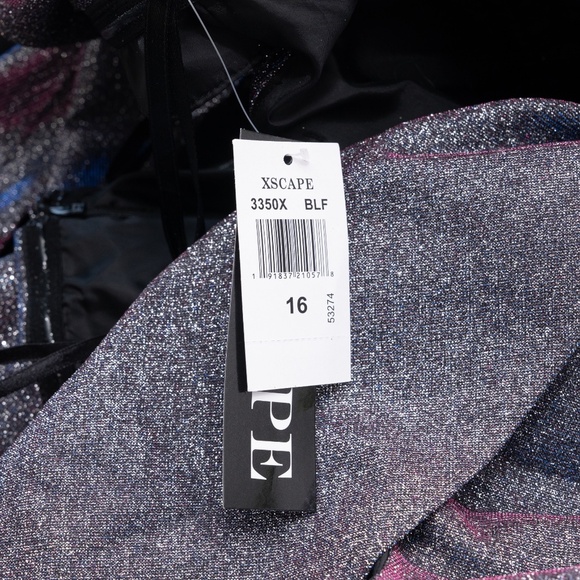 Xscape Evenings - Glitter Off the Shoulder Gown - Picture 11 of 14